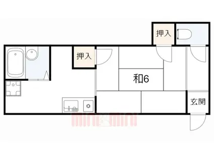 岩倉ハイツ(1K/1階)の間取り写真