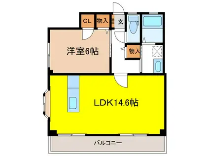 メゾン・ドゥ・ジャスミン(1LDK/3階)の間取り写真