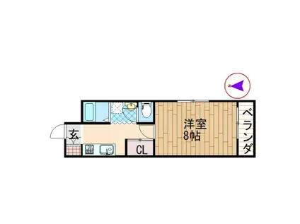 優夢NAGATOMO(1DK/2階)の間取り写真