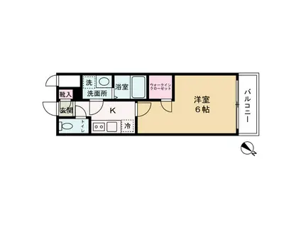 エスリード大阪城(1K/5階)の間取り写真