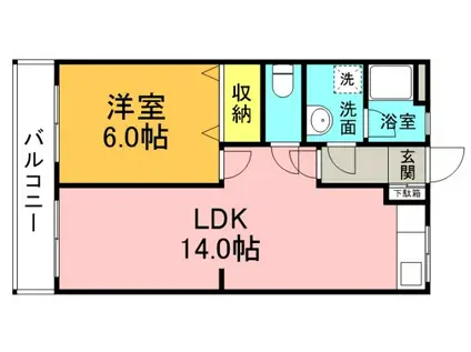 溝田ビルII(1LDK/2階)の間取り写真