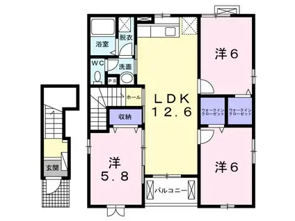 ビューテラス(3LDK/2階)の間取り写真