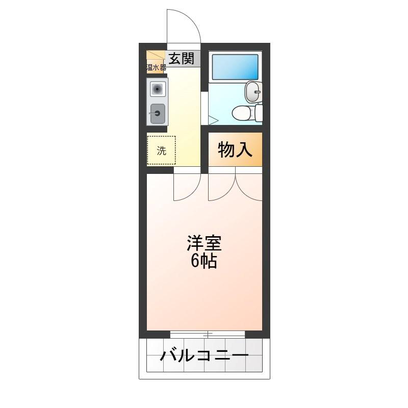 足利第2レジデンス(1K/1階)の間取り写真