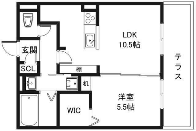 STEELA(1LDK/1階)の間取り写真
