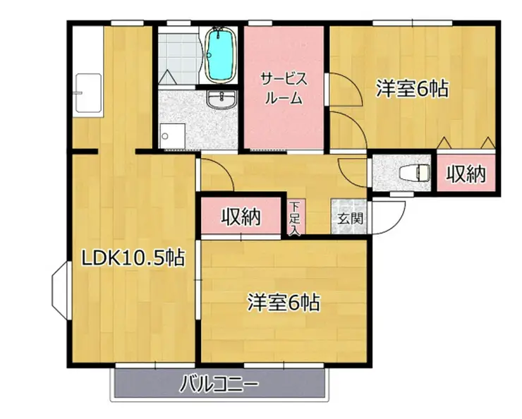 ウインディアB棟 2階階 間取り