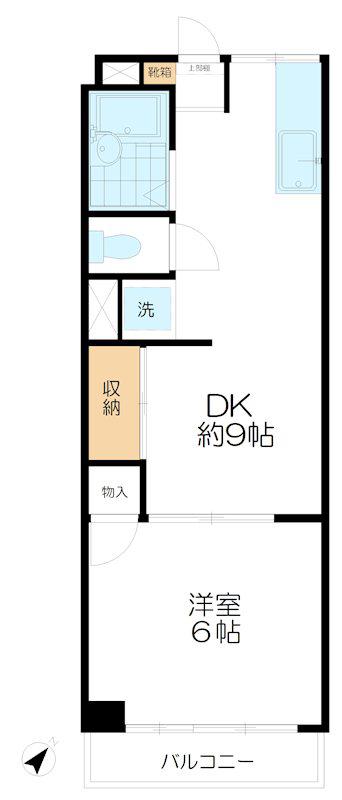 グリーンマンション(1DK/1階)の間取り写真