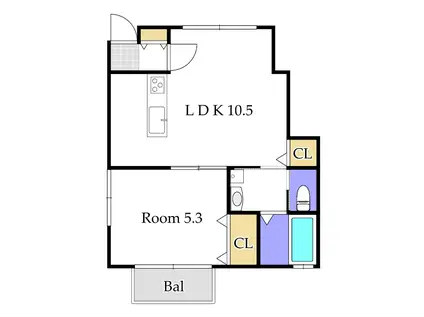 ARANCIA青江(1LDK/1階)の間取り写真