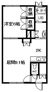 シント永山(1LDK/1階)の間取り写真