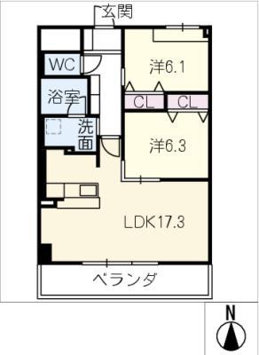 VIVANT(2LDK/1階)の間取り写真