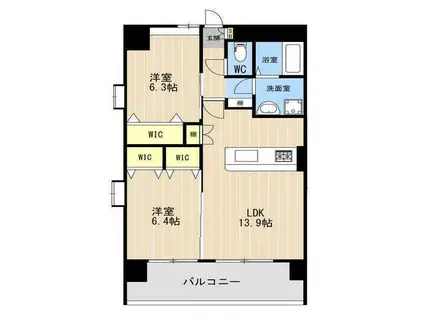 コンシェリア光の森(2LDK/7階)の間取り写真