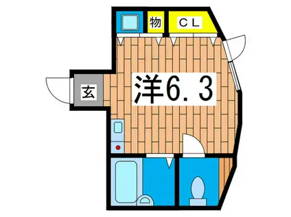 プルメリアガーデン(ワンルーム/1階)の間取り写真