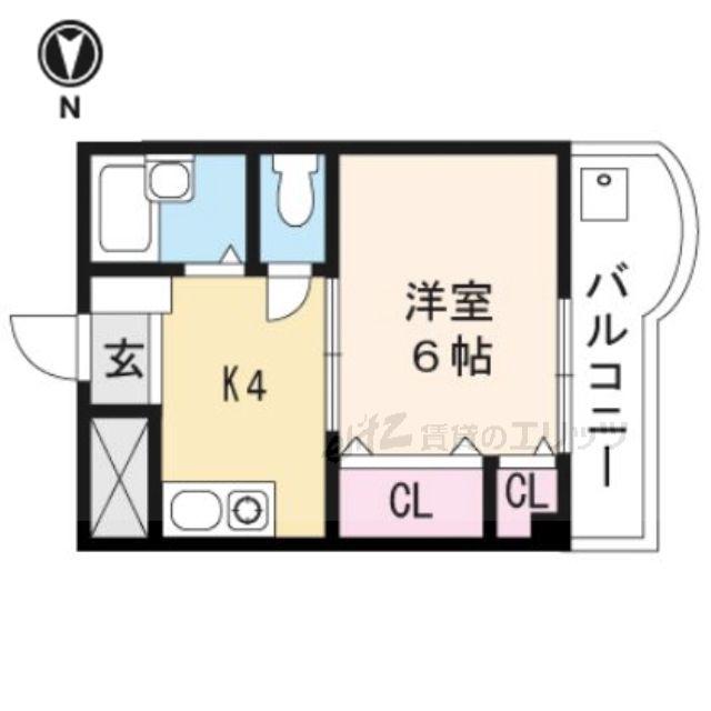 アンフィニィ松ヶ丘(1K/4階)の間取り写真
