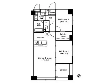 ベルメリッサ(2LDK/4階)の間取り写真