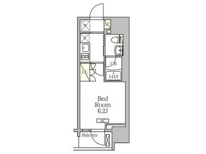 ジオエント白金台(1K/3階)の間取り写真