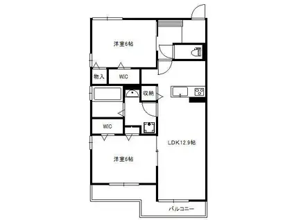 グランメゾン(2LDK/2階)の間取り写真