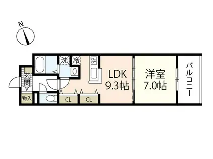 M・TERRAZA吉島東(1LDK/8階)の間取り写真