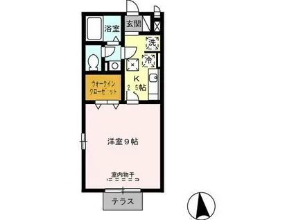 プロミストランド御幸(1K/1階)の間取り写真