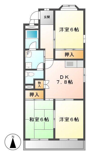アネックス栄II(3DK/3階)の間取り写真
