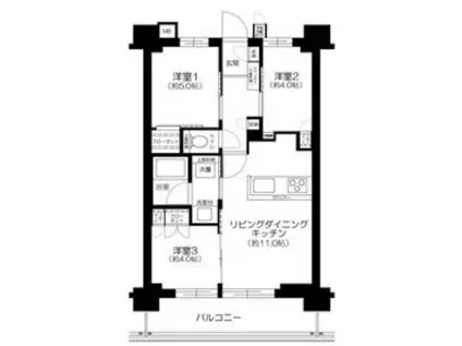 イニシア東京尾久(3LDK/7階)の間取り写真
