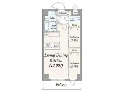 GRAN PASEO 谷在家(2LDK/4階)の間取り写真