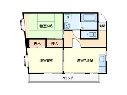 関根ビル(2DK/3階)の間取り写真