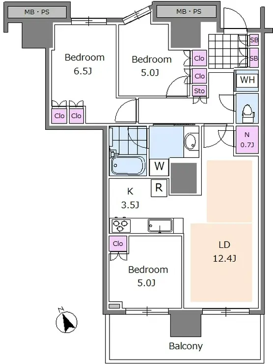 プラウドタワー東雲キャナルコート 28階階 間取り