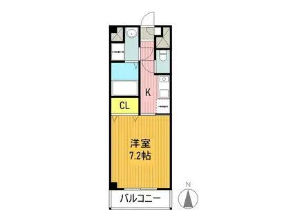 びいⅥ植田(1K/2階)の間取り写真
