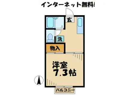 メゾンドール市川(1K/1階)の間取り写真