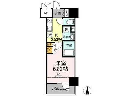 ホウエイコート秋葉原(1K/5階)の間取り写真