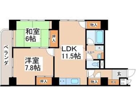 シャルム二日町(2LDK/3階)の間取り写真