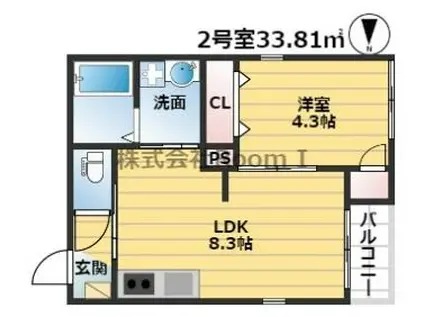 へーベルメゾン桃谷 旭化成ヘーベルメゾンHEBEL HAUS(1LDK/4階)の間取り写真