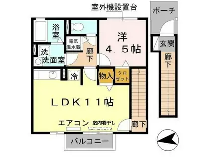 ロイヤルメゾンマエダ(1LDK/2階)の間取り写真
