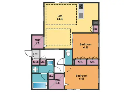 カーサ・ドマーニ(2LDK/1階)の間取り写真