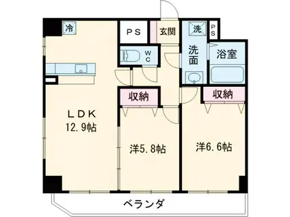 クラティオ(2LDK/5階)の間取り写真