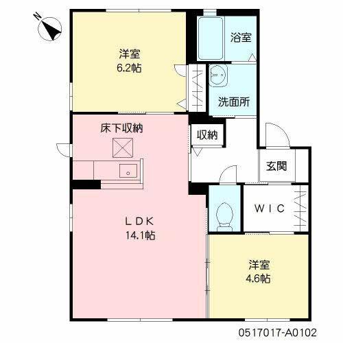 コンフォート森A(2LDK/1階)の間取り写真