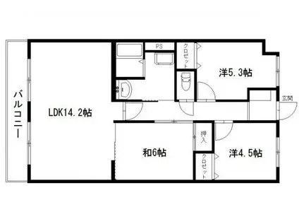 ラフォーレ東(3LDK/2階)の間取り写真