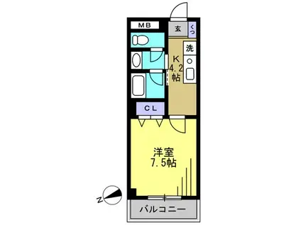 第66シンエイビル(1K/1階)の間取り写真