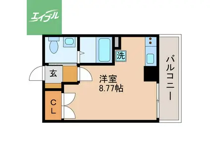 第一ハタビルL・FLORE(ワンルーム/2階)の間取り写真