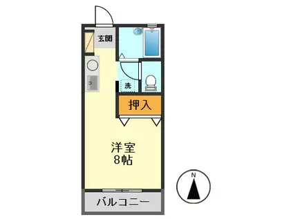 鎌倉ハイツ(ワンルーム/1階)の間取り写真