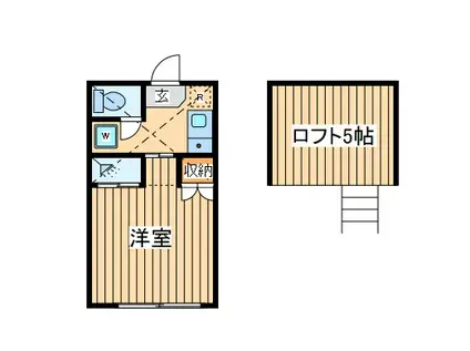 アンベリール(1K/1階)の間取り写真