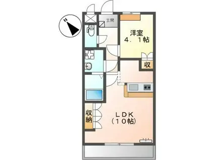 リバティタウン 2番館(1LDK/1階)の間取り写真