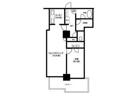 リュークスタワー・ザ・ウエスト(1LDK/7階)の間取り写真