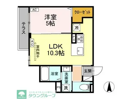 セレスティア中野上高田(1LDK/1階)の間取り写真