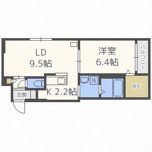 グランスター8(1LDK/4階)の間取り写真