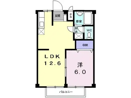 メゾンセフィーロ(1LDK/2階)の間取り写真