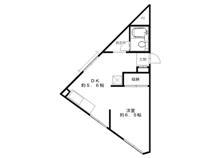 マンションプリンス(1DK/2階)の間取り写真