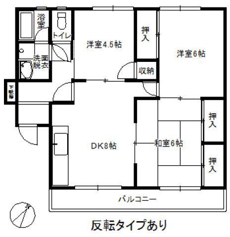 ギラソーレ福光(3DK/2階)の間取り写真