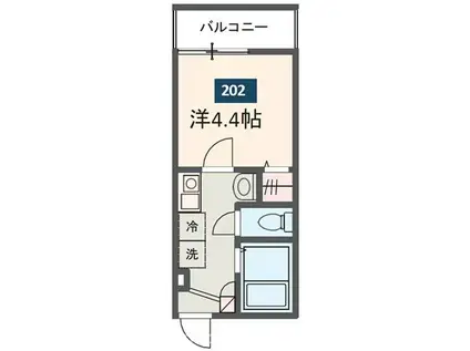 MELDIA東向島I(1K/2階)の間取り写真