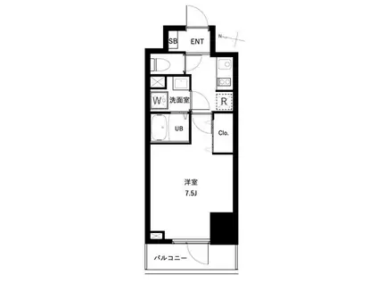 アーバンパーク扇大橋(1K/6階)の間取り写真