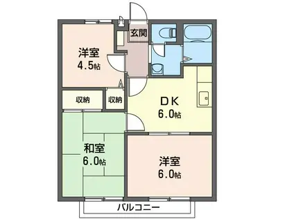 サンビレッジ(3DK/2階)の間取り写真